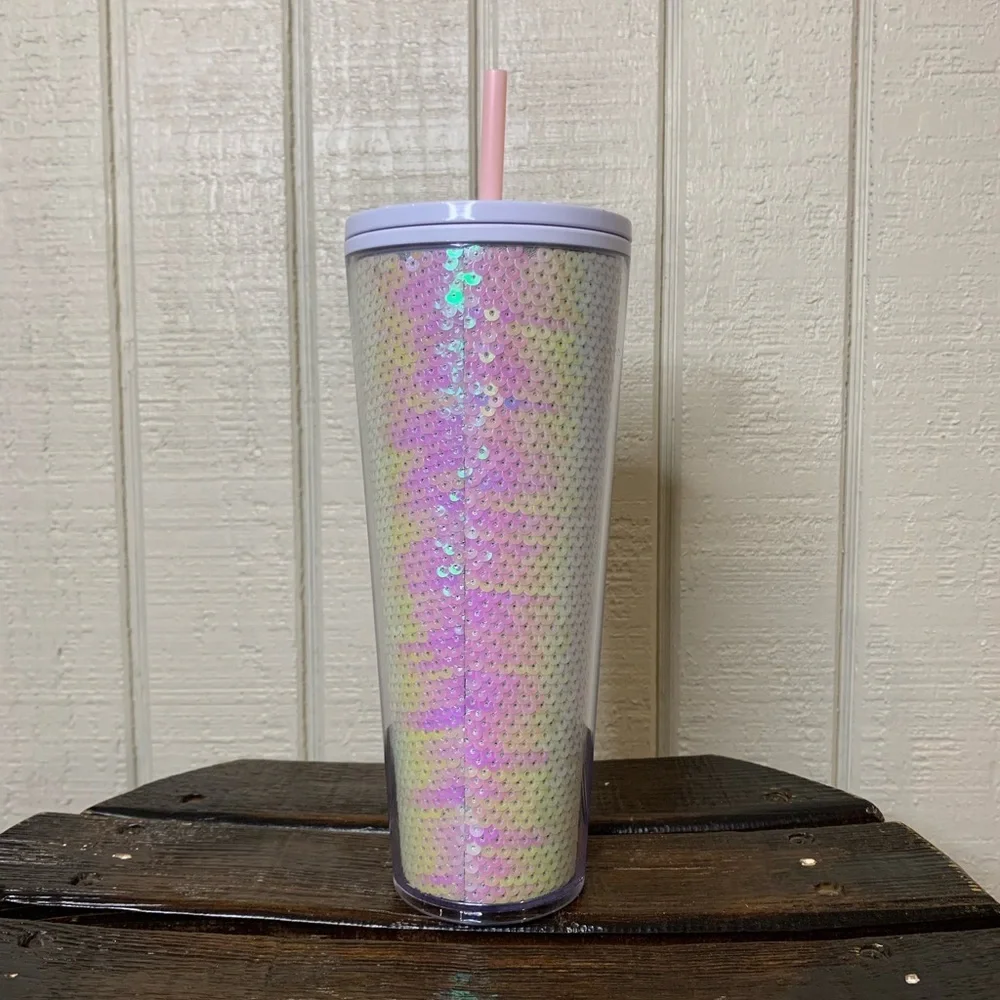 Starbucks iridescent sequin cold cup. Venti. NWT.